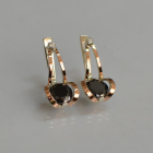 Серебряные серьги  с пластинами из золота