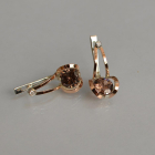 Серебряные серьги  с пластинами из золота