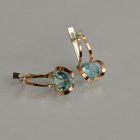 Серебряные серьги  с пластинами из золота