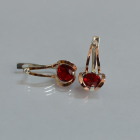 Серебряные серьги  с пластинами из золота