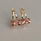 Серебряные серьги  с пластинами из золота