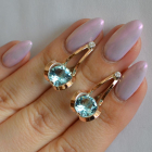 Серебряные серьги  с пластинами из золота