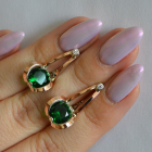 Серебряные серьги  с пластинами из золота