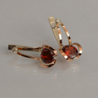 Серебряные серьги  с пластинами из золота