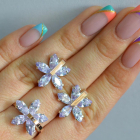 Срібний гарнітур із золотими вставками