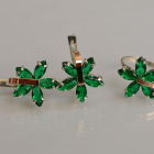 Срібний гарнітур із золотими вставками