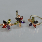 Срібний гарнітур із золотими вставками