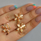 Срібний гарнітур із золотими вставками