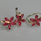 Срібний гарнітур із золотими вставками