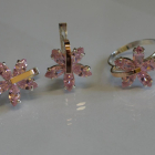 Срібний гарнітур із золотими вставками