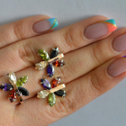 Срібний гарнітур із золотими вставками