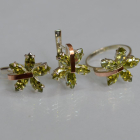 Срібний гарнітур із золотими вставками