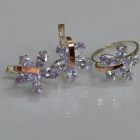 Срібний гарнітур із золотими вставками