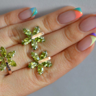 Срібний гарнітур із золотими вставками