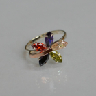 Срібна каблучка з золотими пластинами