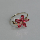 Срібна каблучка з золотими пластинами