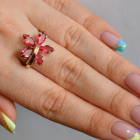 Срібна каблучка з золотими пластинами