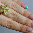 Срібна каблучка з золотими пластинами