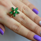 Срібна каблучка з золотими пластинами