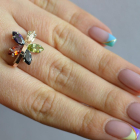 Срібна каблучка з золотими пластинами