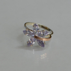 Срібна каблучка з золотими пластинами