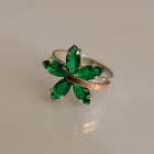 Срібна каблучка з золотими пластинами