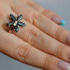 Срібна каблучка з золотими пластинами