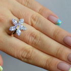 Срібна каблучка з золотими пластинами