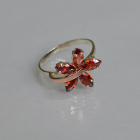 Срібна каблучка з золотими пластинами