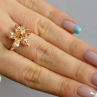 Срібна каблучка з золотими пластинами