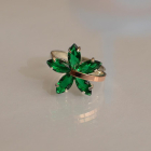 Срібна каблучка з золотими пластинами