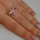 Срібна каблучка з золотими пластинами