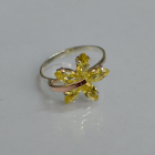 Срібна каблучка з золотими пластинами