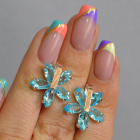 Срібні сережки з золотими накладками