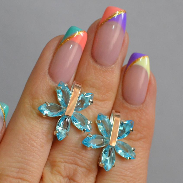 Срібні сережки з золотими накладками