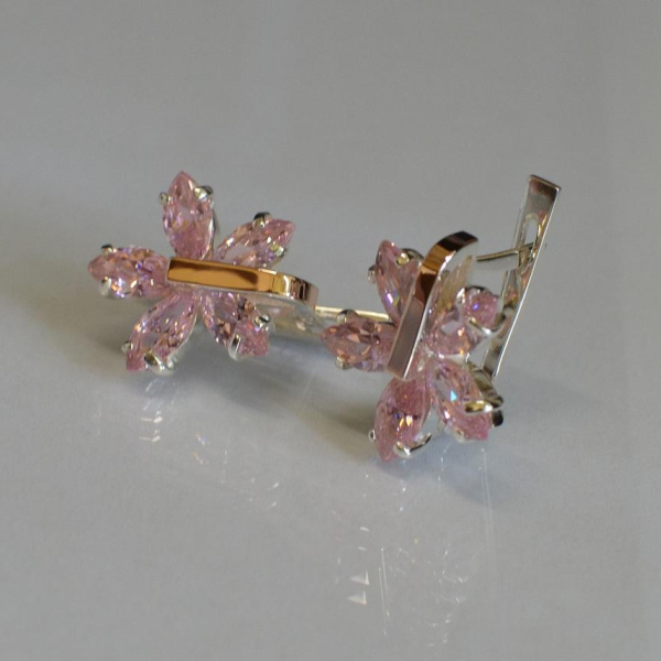 Срібні сережки з золотими накладками