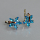 Срібні сережки з золотими накладками