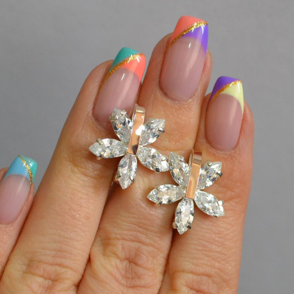 Срібні сережки з золотими накладками