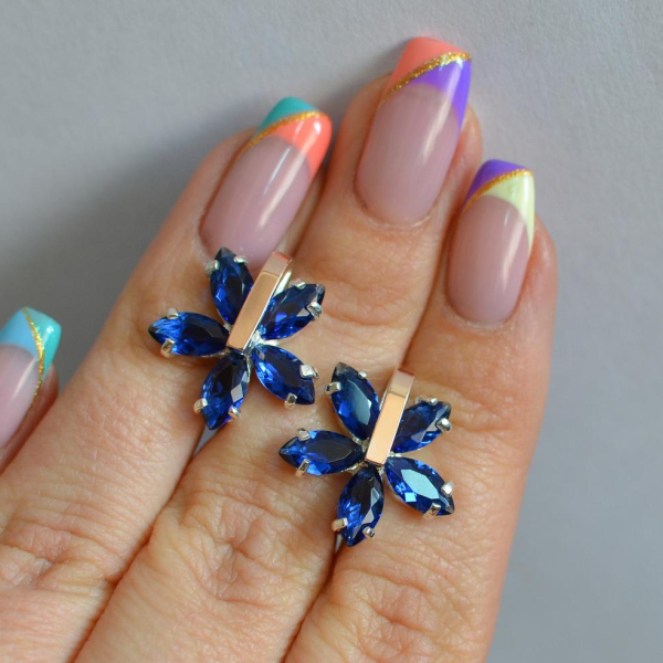 Срібні сережки з золотими накладками