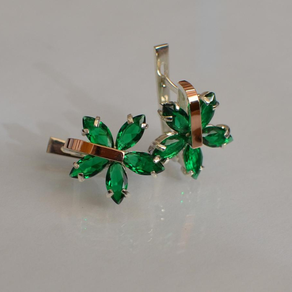 Срібні сережки з золотими накладками