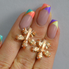 Срібні сережки з золотими накладками