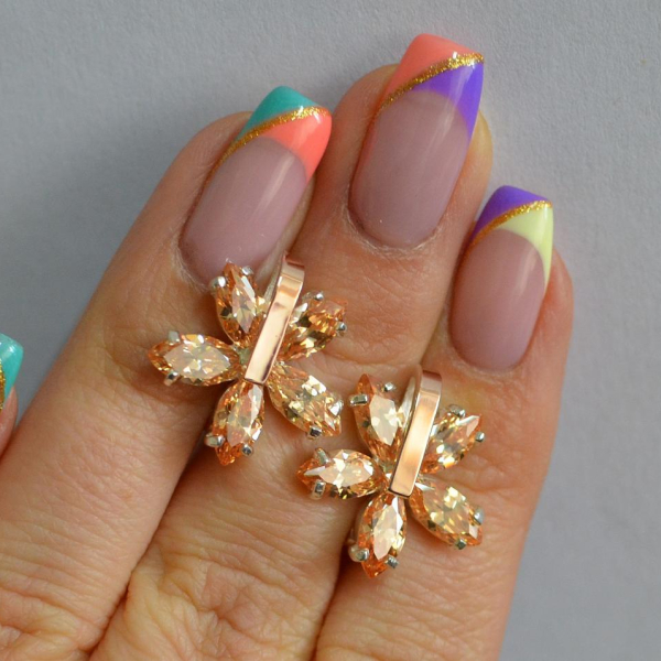 Срібні сережки з золотими накладками