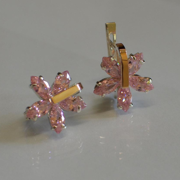 Срібні сережки з золотими накладками