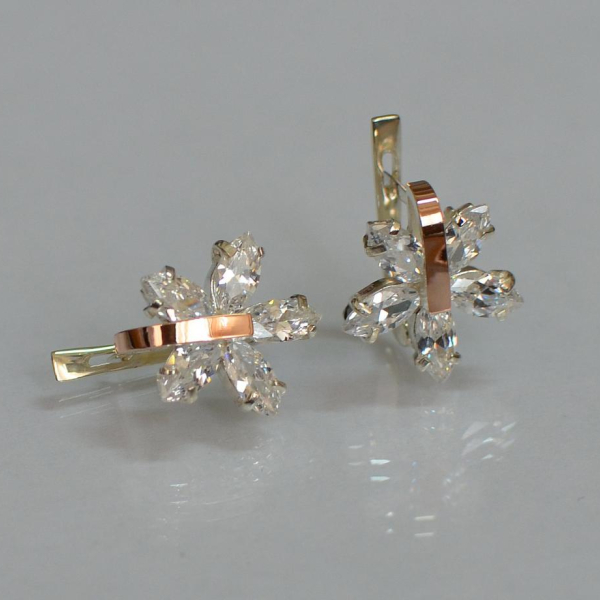 Срібні сережки з золотими накладками