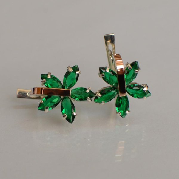 Срібні сережки з золотими накладками