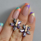 Срібні сережки з золотими накладками