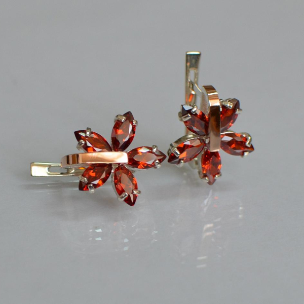 Срібні сережки з золотими накладками