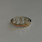 Срібна каблучка з пластинами із золота