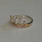 Срібна каблучка з пластинами із золота