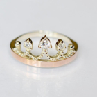 Срібна каблучка з пластинами із золота